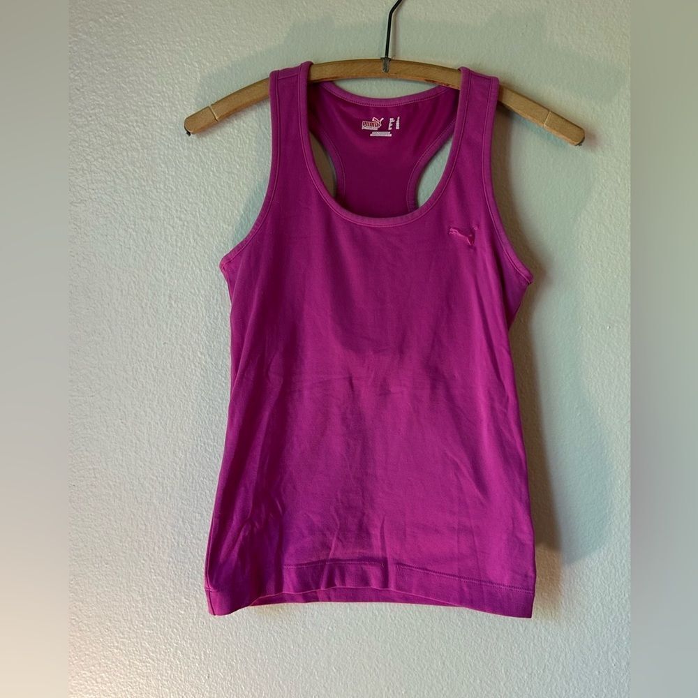 Puma Women's Moisture Wicking Pink/Magenta RacerBack Sports Top - Size Medium